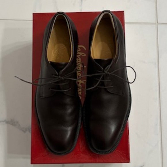 Salvatore Ferragamo Mocca Pebble Calf Dress Shoes Sz. 8.5 D  Excellent Condition main image 7